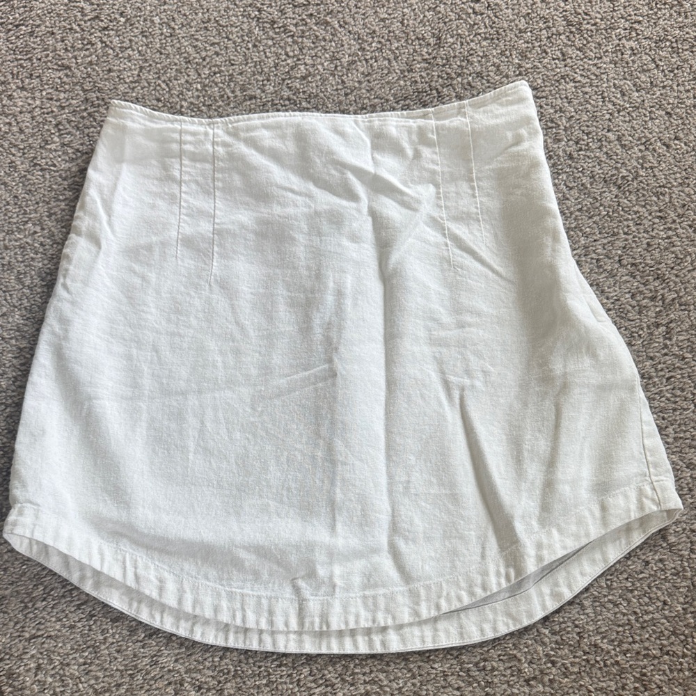A&F white linen skirt